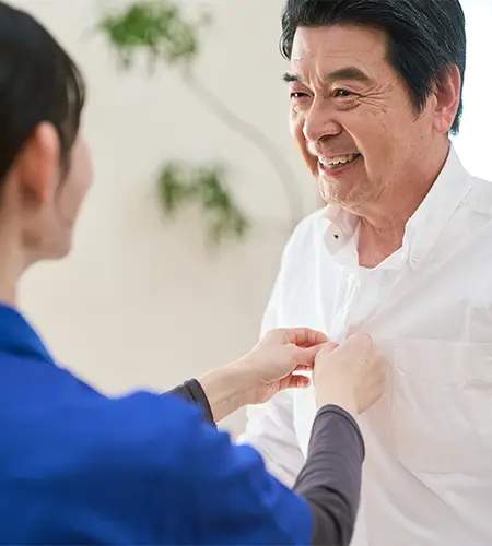 Senior getting help