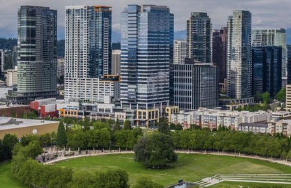 The skyline of Bellevue, WA
